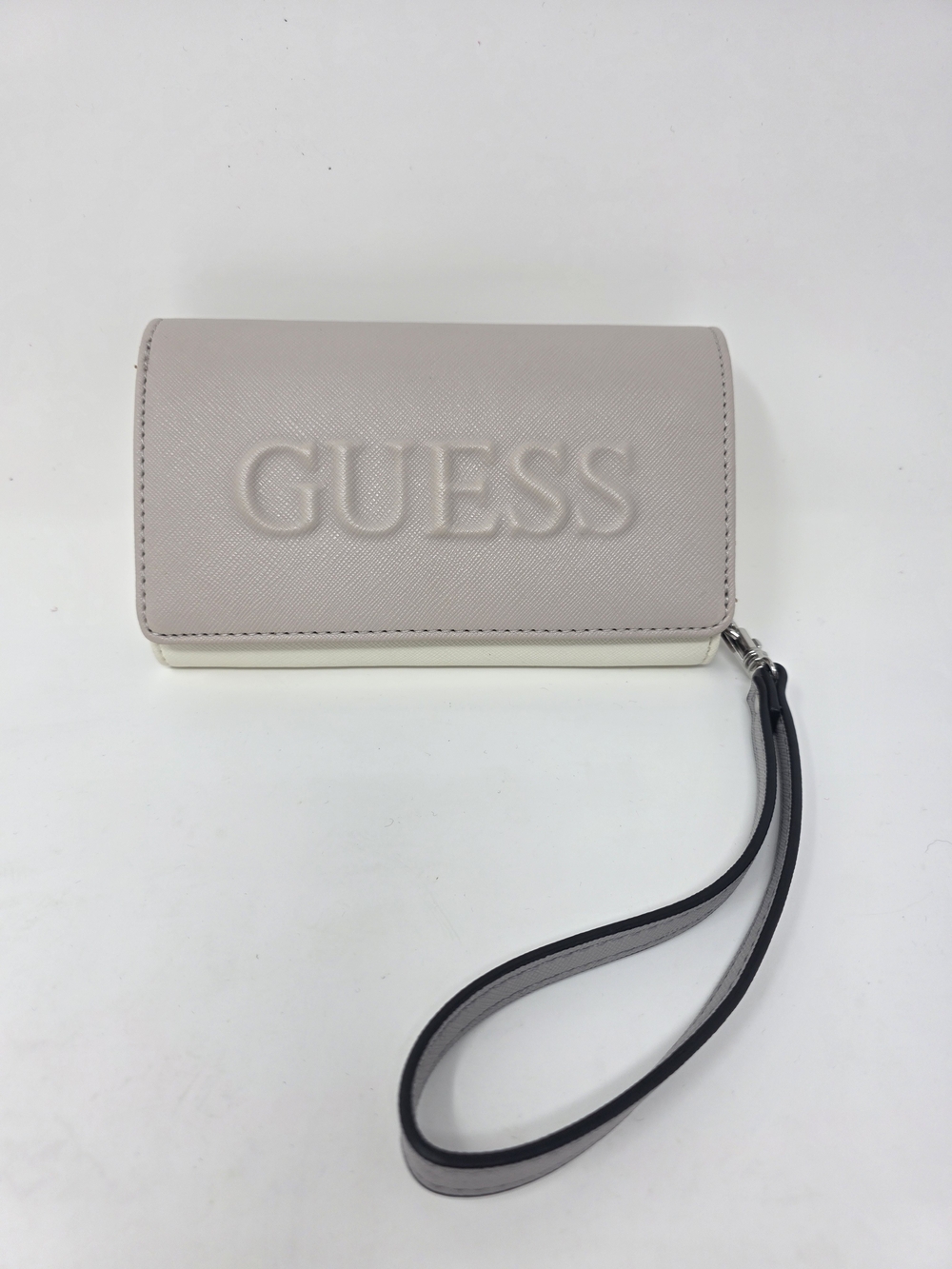 RARE GUESS Laken Smartphone Wristlet Wallet Phone Compartment Spellout Blush NWT